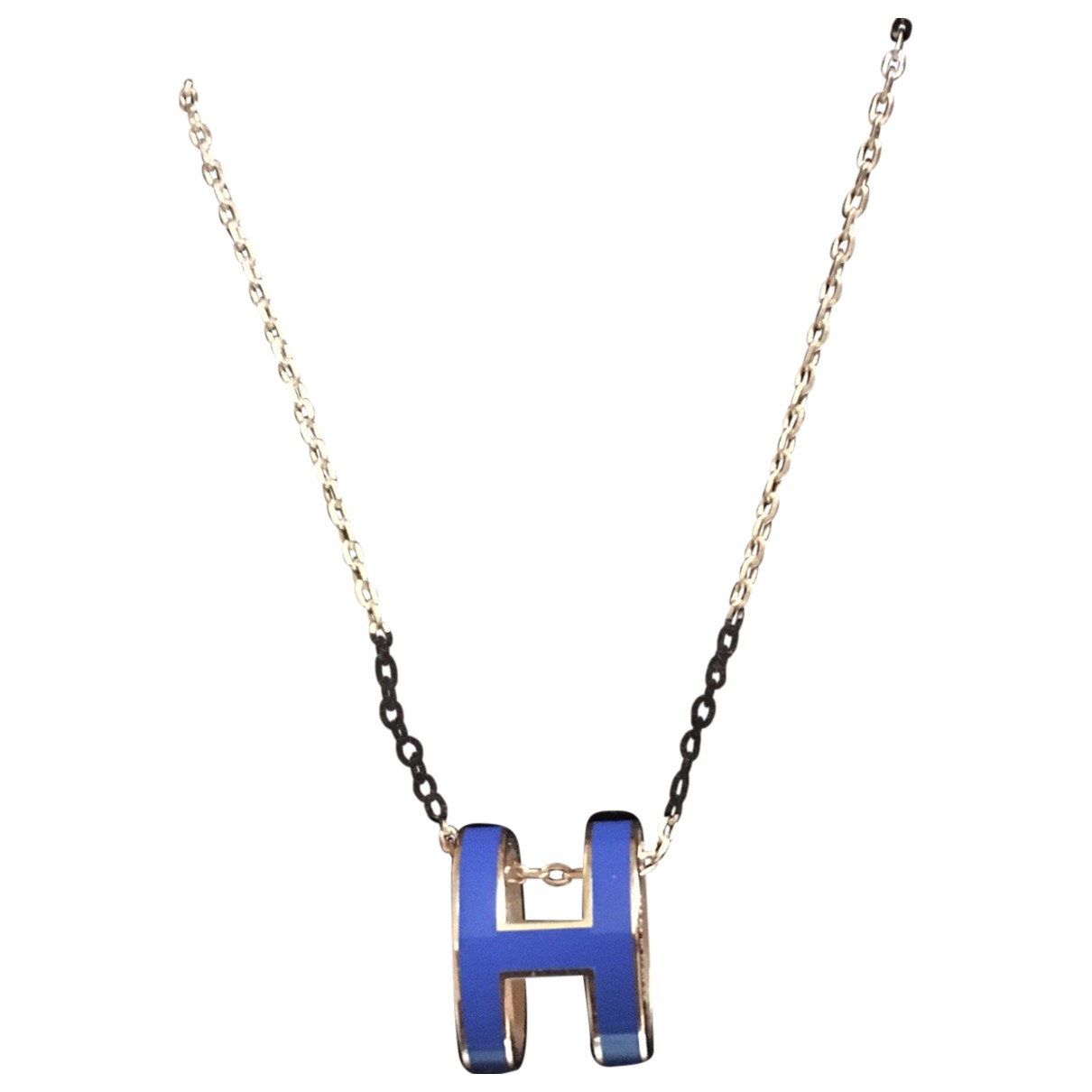 Pop h pink gold necklace Hermès Navy in 